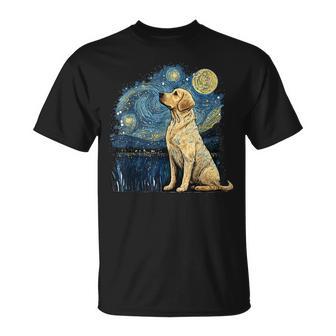 Golden Retriever Noche Estrelladaan Gogh Golden Lab Camiseta unisex - Regaloses