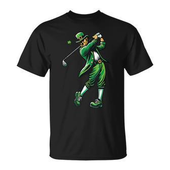 Golf St Patrick's Day Irish Leprechaun Golfer Golfing T-Shirt | Mazezy AU
