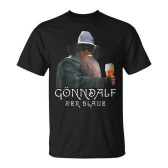 Gönndalf Der Blue Bierdrinker Saufen Bierbier T-Shirt - Seseable