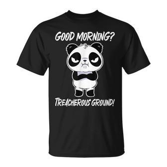 Good Morning Sarcasm Graphic Adult Grumpy Panda T-Shirt - Thegiftio UK
