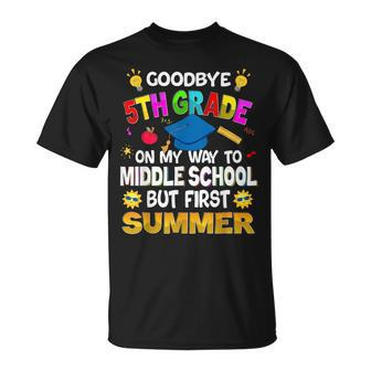 Goodbye 5Th Grade Graduation To 6Th Grade Hello Summer 2024 T-Shirt - Monsterry CA