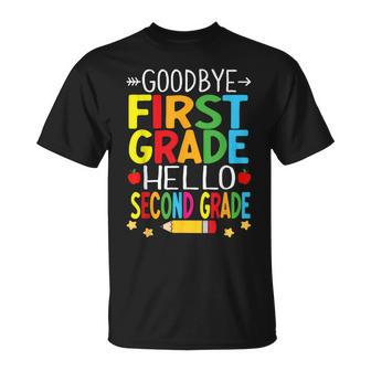 Goodbye First Grade Hello Second Grade Graduation 2024 T-Shirt - Monsterry