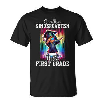 Goodbye Kindergarten Hello 1St Grade Graduate Black Girl T-Shirt - Seseable