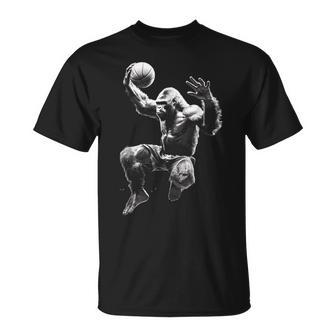 Gorilla Playing Basketball Gorilla Basketball Player T-Shirt - Seseable