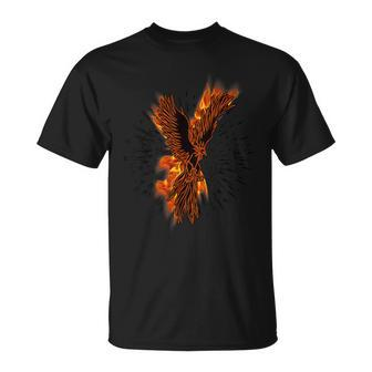 Gothic Burning Phoenix Motorcycle Riders Wild T-Shirt - Monsterry UK