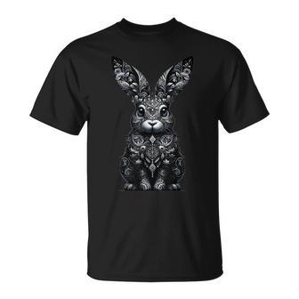 Gothic Easter Cute Goth Black Bunny T-Shirt - Seseable