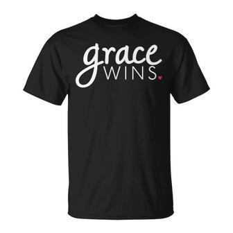 Grace Wins Christian For Of Faith Who Love Jesus T-Shirt - Monsterry