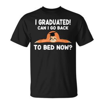 I Graduated Can I Go Back To Bed Now Graduation Him Her T-Shirt | Mazezy UK