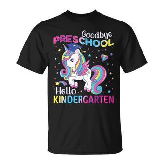 Graduation 2024 Goodbye Preschool Hello Kindergarten Unicorn T-Shirt - Seseable