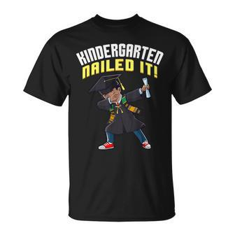 Graduation 2024 Kindergarten Nailed It Dabbing Black Boy Kid T-Shirt - Monsterry UK