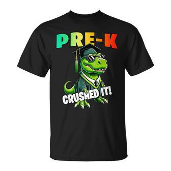 Graduation Pre-K Dinosaur T Rex Crushed It Boys Grad T-Shirt - Monsterry