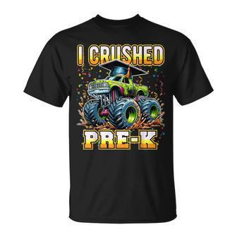 Graduation Pre-K Monster Truck Boys I Crushed Preschool Grad T-Shirt - Seseable