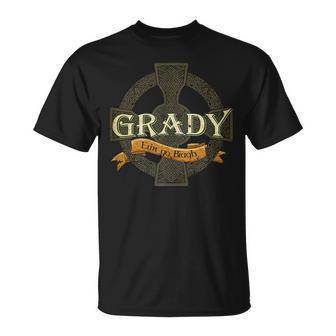 Grady Irish Surname Grady Irish Family Name Celtic Cross T-Shirt - Seseable