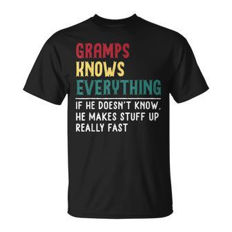 Gramps Know Everything Fathers Day For Grandpa Gramps T-Shirt - Thegiftio UK