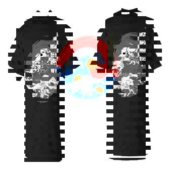 Gran Ola Monstruo Comiendo Galletas Japonesas Kanji Cookie Wave Camiseta unisex - Regaloses