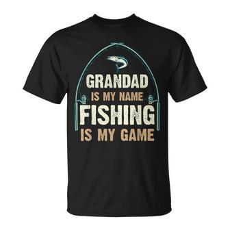 Grandad Fishing Game For Fisherman Hobbyist Grandfather T-Shirt - Thegiftio UK