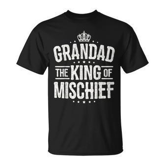 Grandad King Of Mischief T Grandad Fathers Day T-Shirt - Monsterry