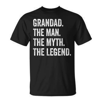 Grandad The Man The Myth The Legend Father's Day Men T-Shirt - Monsterry UK