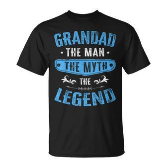Grandad The Man The Myth The Legend Retro Vintage T-Shirt - Thegiftio UK