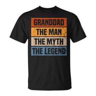 Grandad The Man The Myth The Legend Grandfather Father's Day T-Shirt - Monsterry DE