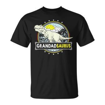 Grandadsaurus For Grandpa Fathers Day T Rex Dinosaur T-Shirt - Monsterry UK