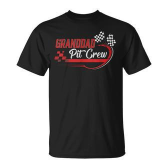 Granddad Pit Crew Race Car Birthday Party Racing T-Shirt - Monsterry AU