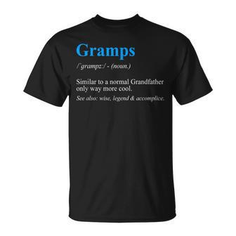 Grandfather Dictionary Definition Quote For Gramps T-Shirt - Seseable
