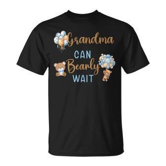 Grandma Can Bearly Wait Gender Neutral Baby Shower Matching T-Shirt - Seseable