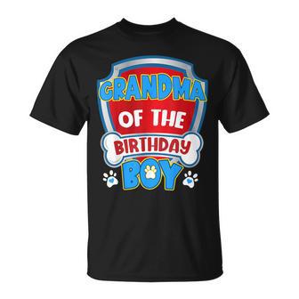 Grandma Of The Birthday Boy Dog Paw Family Matching T-Shirt - Monsterry