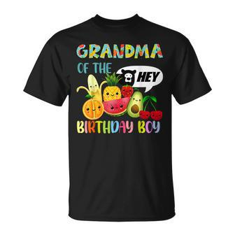 Grandma Of The Birthday Boy Family Fruit Birthday Hey Bear T-Shirt - Monsterry AU