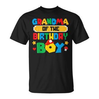 Grandma Of The Birthday Boy Game Gaming Family Matching T-Shirt - Monsterry