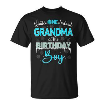 Grandma Of The Birthday Boy Winter Onederland Family T-Shirt - Thegiftio UK