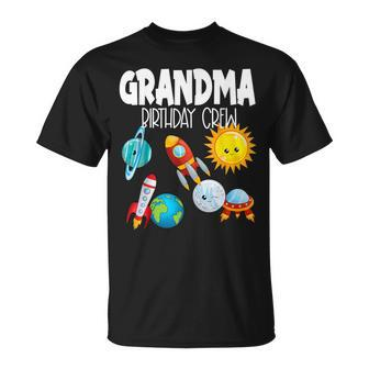 Grandma Birthday Crew Planets Outer Space Family Matching T-Shirt - Monsterry AU