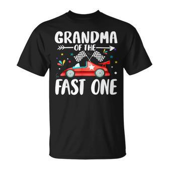 Grandma Of The Fast One Birthday 1St Race Car Family Party T-Shirt - Monsterry