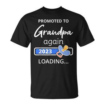 Grandpa Again 2023 Loading Grandad To Be Promoted To Grandpa T-Shirt - Monsterry AU