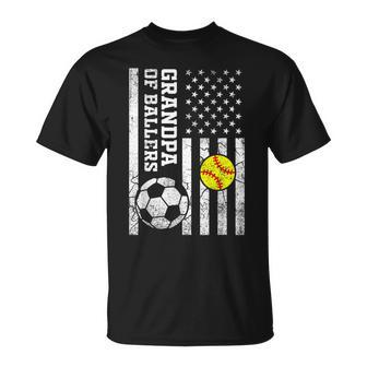 Grandpa Of Ballers Baseball Soccer Softball Player Sports T-Shirt - Monsterry CA