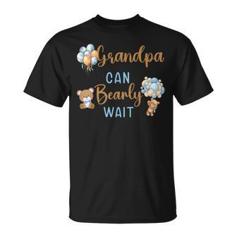 Grandpa Can Bearly Wait Gender Neutral Baby Shower Matching T-Shirt | Seseable CA