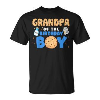 Grandpa Of The Birthday Boy Milk And Cookies 1St Birthday T-Shirt | Seseable CA