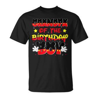 Grandpa Of The Birthday Boy Mouse Family Matching T-Shirt - Thegiftio UK