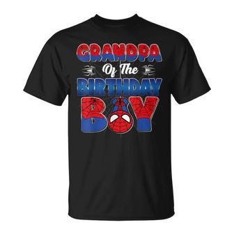 Grandpa Of The Birthday Boy Spider Family Matching T-Shirt - Seseable