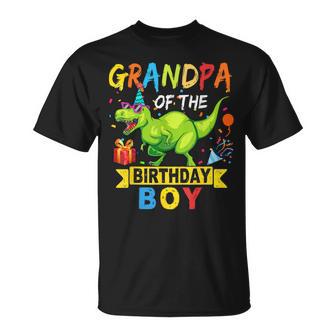 Grandpa Of The Birthday Boy T-Rex Rawr Dinosaur Birthday Boy T-Shirt - Monsterry AU