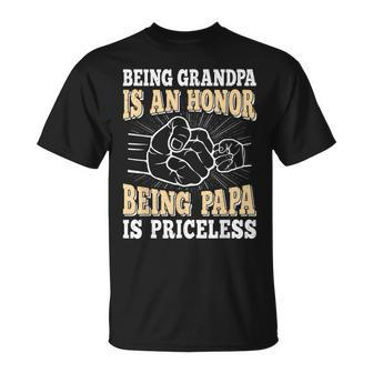 Being Grandpa Is An Honor Being Papa Is Priceless Vintage T-Shirt | Mazezy DE
