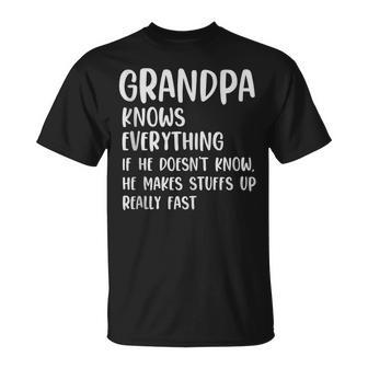 Grandpa Knows Everything Fathers Day Grandad Papa T-Shirt - Thegiftio UK