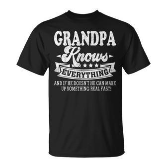 Grandpa Knows Everything Father's Day Dad Papa T-Shirt - Monsterry AU