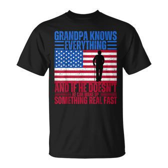 Grandpa Knows Everything Vintage Father's Day T-Shirt - Thegiftio UK