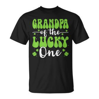 Grandpa Of The Lucky One First Birthday St Patrick's Day T-Shirt - Thegiftio UK