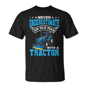 Grandpa Never Underestimate An Old Man With A Tractor T-Shirt - Thegiftio UK