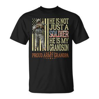 My Grandson Is A Soldier Proud Army Grandpa Grandfather T-Shirt - Monsterry UK