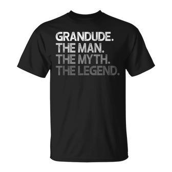 Grandude The Man The Myth The Legend T-Shirt - Monsterry