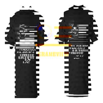 Grandview Texas Solar Eclipse 2024 Us Flag T-Shirt - Thegiftio